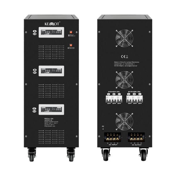 Automatyczny trójfazowy stabilizator napięcia  KEMOT PROavr-50k