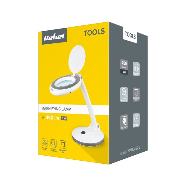 Lampa z lupą na stół 5D 6W  Rebel (30x2835 SMD)
