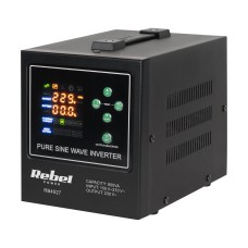 Zasilacz awaryjny Rebel POWER-800-LFP4 - przetwornica z czystym przebiegiem sinusoidalnym i funkcją ładowania  12V 230V 800VA/500W