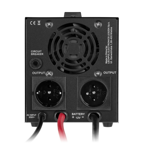 Zasilacz awaryjny Rebel POWER-800-LFP4 - przetwornica z czystym przebiegiem sinusoidalnym i funkcją ładowania  12V 230V 800VA/500W