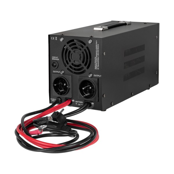 Zasilacz awaryjny Rebel POWER-1000-LFP4 - przetwornica z czystym przebiegiem sinusoidalnym i funkcją ładowania 12V 230V 1000VA/700W