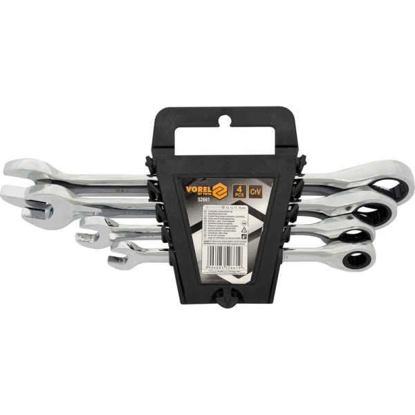 KLUCZE PŁASKO-OCZK Z GRZECH 4CZ. 10-19MM 52661
