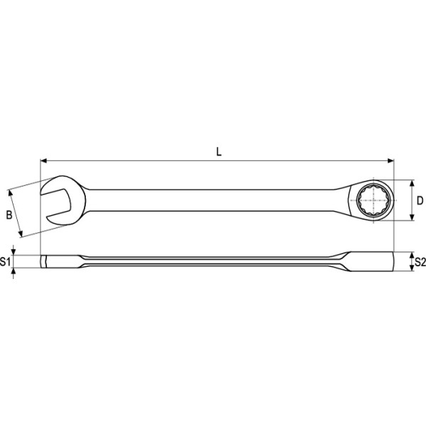 KLUCZ PŁASKO-OCZKOWY Z GRZECHOTKĄ 19 MM YT-0200