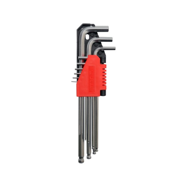 KLUCZE IMBUSOWE HEX, KULA, DŁUGIE 1,5-10, ZESTAW 9 SZT. YT-0506