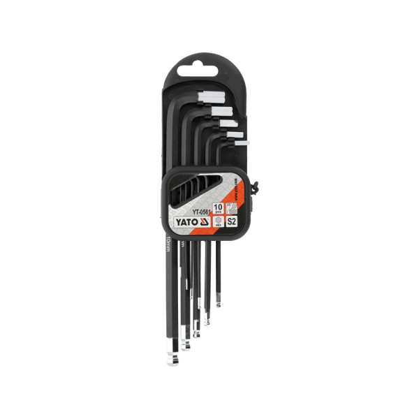 ZESTAW KLUCZY IMBUSOWYCH POWLEKANYCH HEX 10 CZ. YT-0561