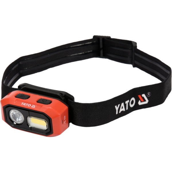 LATARKA CZOŁOWA 480LM AKU, CZUJNIK RUCHU, LI-ION 3,7V 1400MAH, IP54, PŁYNNA REGULACJA ŚWIATŁA YT-08592