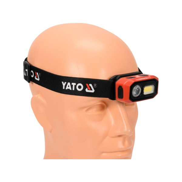 LATARKA CZOŁOWA 480LM AKU, CZUJNIK RUCHU, LI-ION 3,7V 1400MAH, IP54, PŁYNNA REGULACJA ŚWIATŁA YT-08592