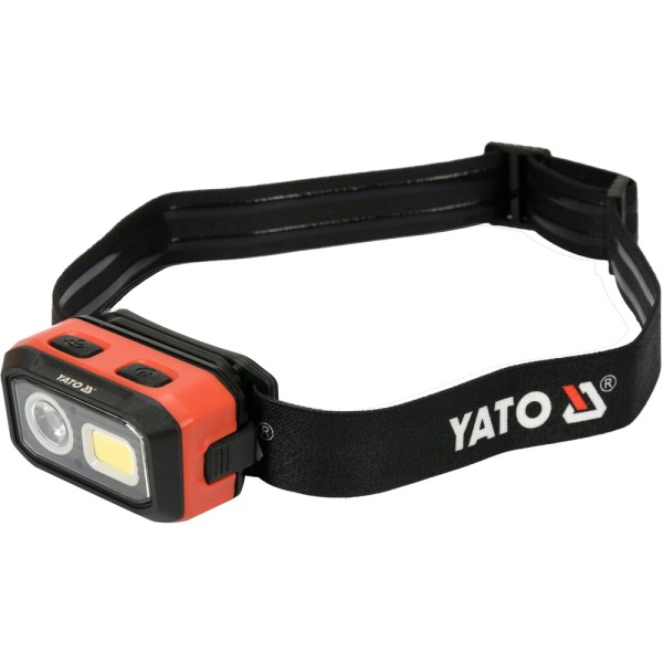 LATARKA CZOŁOWA 500LM, AKU/3XAAA, CZUJNIK RUCHU, LI-ION 3,7V 1000MAH, IP54, PŁYNNA REGULACJA ŚWIATŁA YT-08593