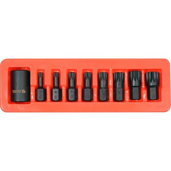 ZESTAW UDAROWYCH  KLUCZY TRZPIENIOWYCH SPLINE  1/2' YT-10663