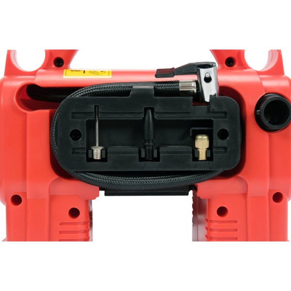 KOMPRESOR SAMOCHODOWY 18V, 11 BAR, 12 L/MIN - AKUMULATOR 3 AH YT-23247