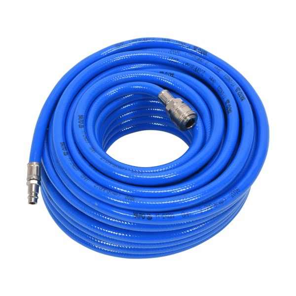 WĄŻ PNEUMATYCZNY ZBROJONY PVC 8MM X 20M Z SZYBKOZŁĄCZAMI YT-24221