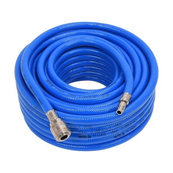 WĄŻ PNEUMATYCZNY ZBROJONY PVC 10MM X 20M Z SZYBKOZŁĄCZAMI YT-24225