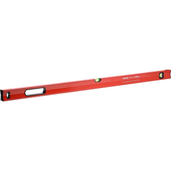 POZIOMNICA MAGNETYCZNA 1200 MM, PROFIL ALUMINIOWY, LAKIEROWANY, DWIE LIBELLE, UCHWYT, DOKŁADNOŚĆ 0,5 MM/M YT-30064