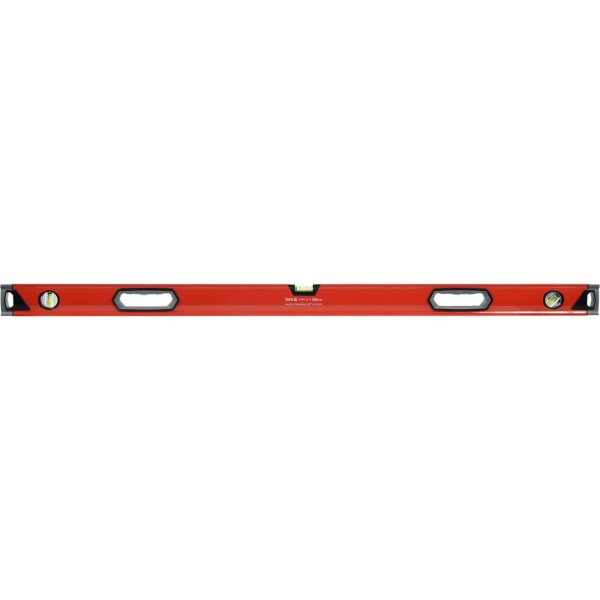 POZIOMNICA ALUMINIOWA 1200 MM, 3 LIBELLE, DWA UCHWYTY, DOKŁADNOŚĆ 0,5 MM/M YT-30074
