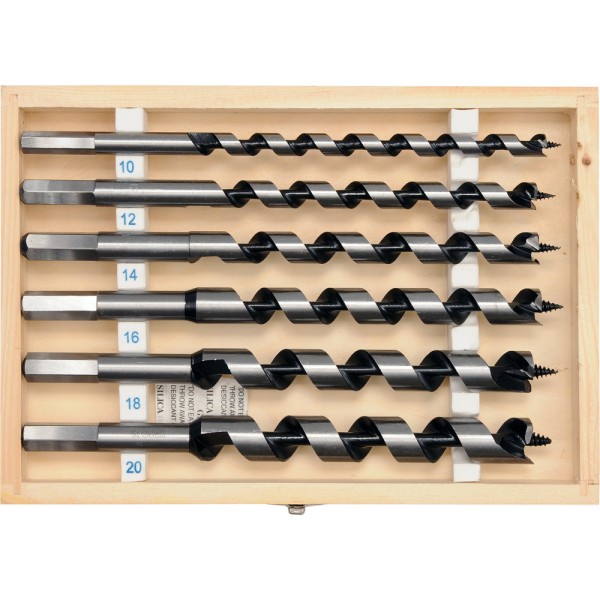 ŚWIDRY DO DREWNA L-230 MM, FI 10-20 MM, ZESTAW 6 SZT. YT-3298
