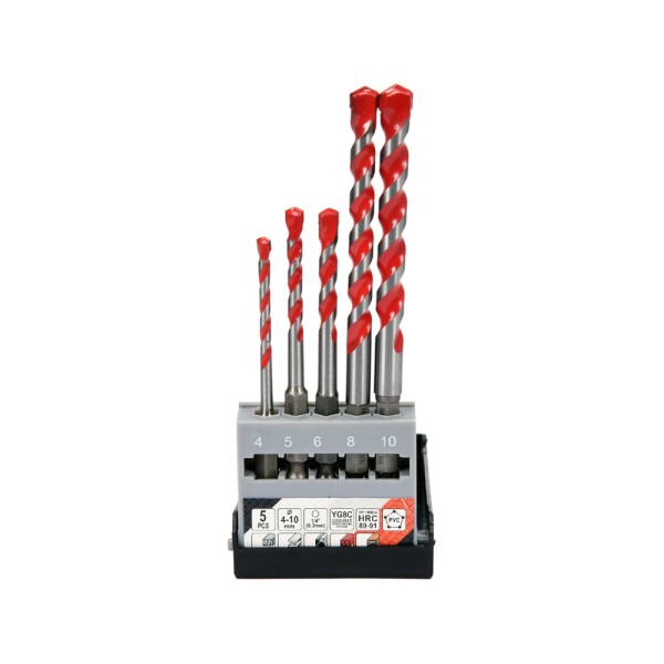 ZESTAW WIERTEŁ UNIWERSALNYCH 5SZT. 4-10MM HEX YT-44789