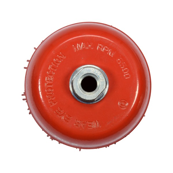 SZCZOTKA TARCZOWA 125MM M14 NYLON CZERWONY YT-47787