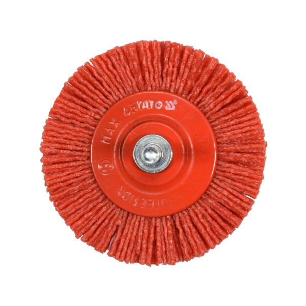 SZCZOTKA TARCZOWA Z TRZPIENIEM 75MM NYLON YT-47791