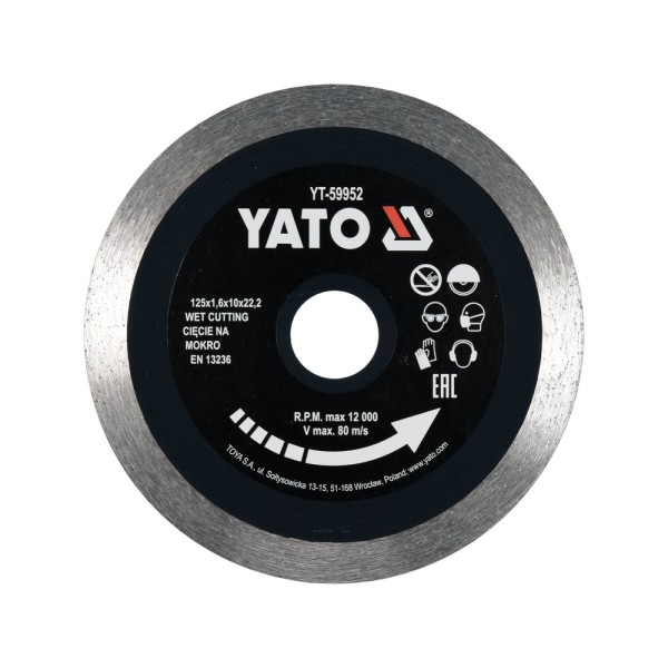 TARCZA CIĄGŁA 125MM DO CERAMIKI PROFESJONALNA YT-59952