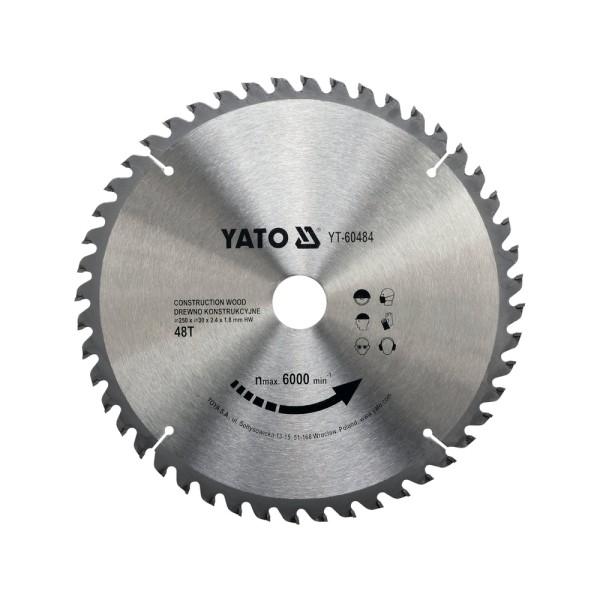 TARCZA WIDIOWA DO DREWNA 250X48TX30MM YT-60484