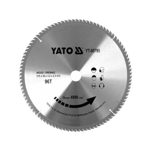 TARCZA WIDIOWA DO DREWNA 315X96TX30MM YT-60795