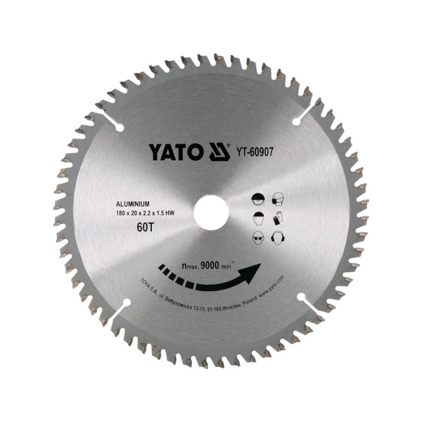 TARCZA WIDIOWA DO ALUMINIUM 180X60TX20MM YT-60907