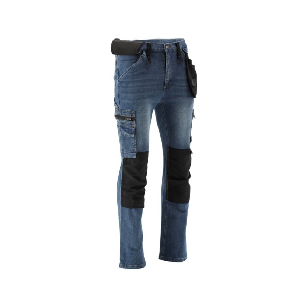 SPODNIE ROBOCZE MONTERSKIE STRETCH JEANS DARK BLUE ROZM. XL YT-79054