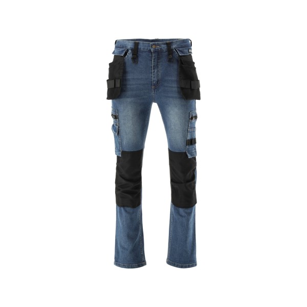 SPODNIE ROBOCZE MONTERSKIE STRETCH JEANS DARK BLUE ROZM. XL YT-79054