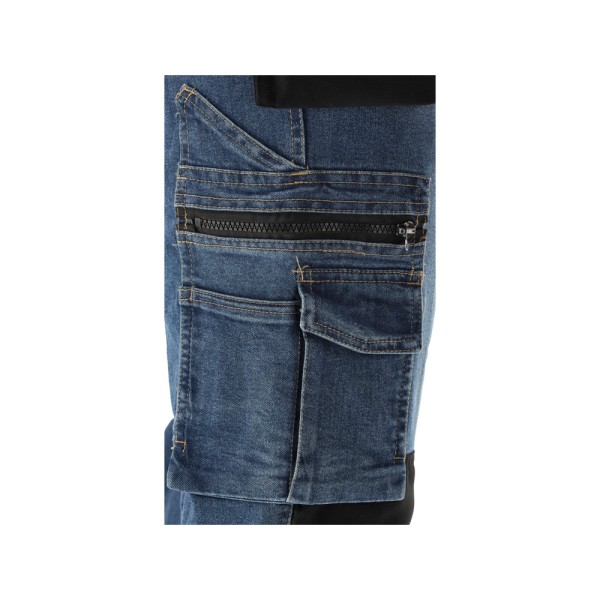 SPODNIE ROBOCZE MONTERSKIE STRETCH JEANS DARK BLUE ROZM. 2XL YT-79055