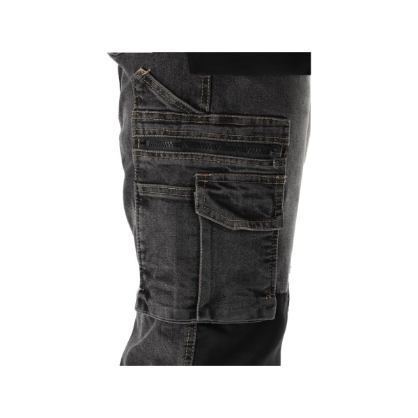 SPODNIE ROBOCZE MONTERSKIE STRETCH JEANS STEEL GREY ROZM. 2XL YT-79065