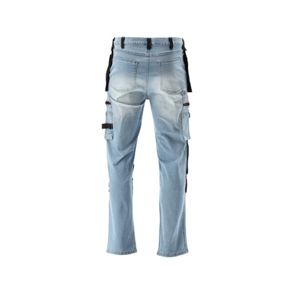 SPODNIE ROBOCZE MONTERSKIE STRETCH JEANS LIGHT BLUE ROZM. XL YT-79074