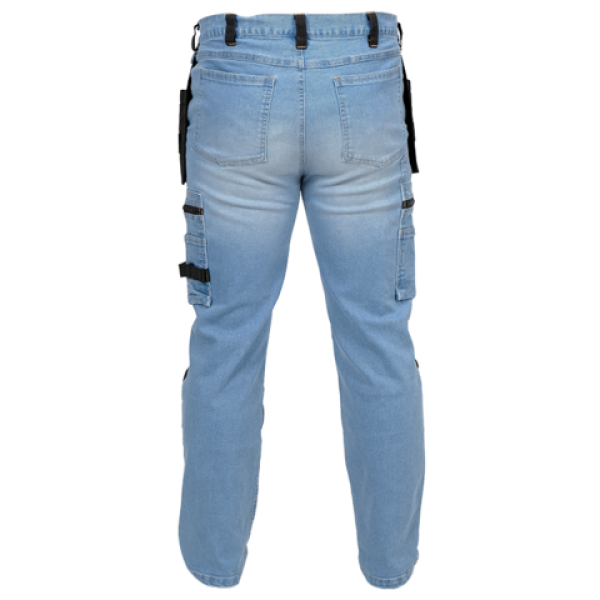 SPODNIE ROBOCZE MONTERSKIE STRETCH JEANS LIGHT BLUE ROZM. 2XL YT-79075