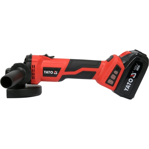 SZLIFIERKA KĄTOWA 18V, 125 MM, 3000-8500 MIN⁻¹ - DWA AKUMULATORY 4 AH YT-828295