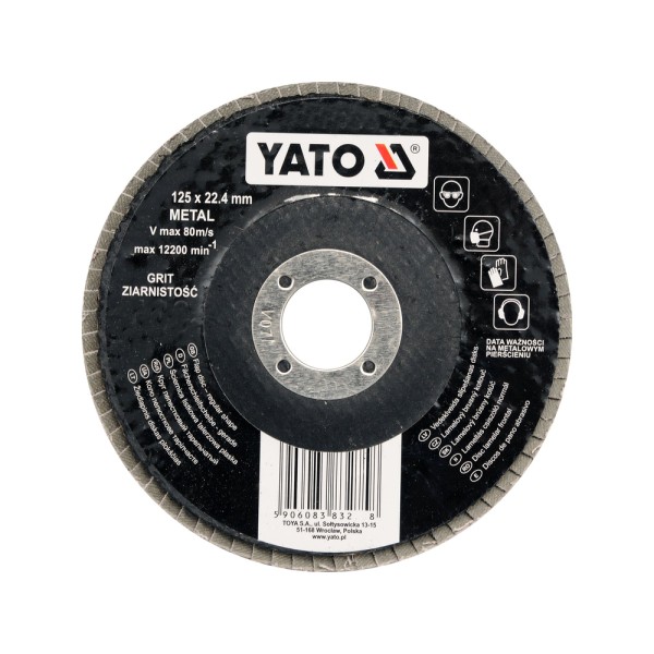 ŚCIERNICA LISTKOWA PŁASKA 125MM P60 YT-83273